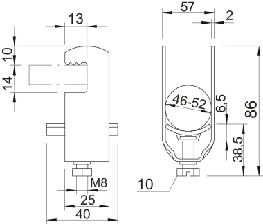 OBO 2056F 52 FT Bügelschelle 46-52mm St 