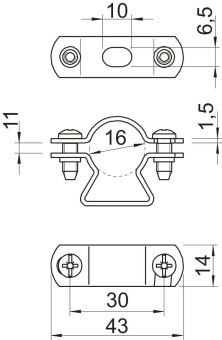 OBO 733 16 A2 Abstandschelle m.Langloch 