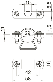 OBO 733 29 A2 Abstandschelle m.Langloch 
