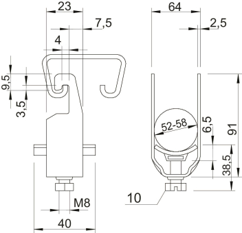 OBO 2056U 58 FT Bügelschelle 52-58mm St 