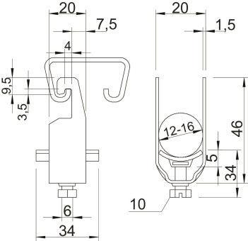OBO 2056U M 16 FT Bügelschelle 