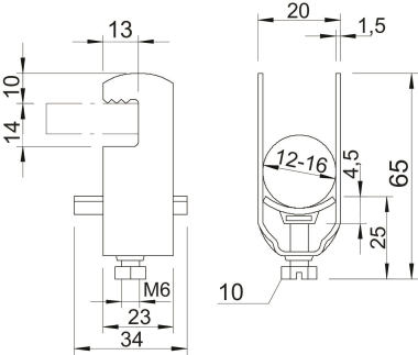 OBO 2056F 2 16 FT Bügelschelle 2-fach 