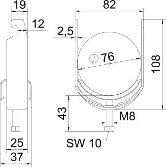 OBO BS-U1-M-76 FT Bügelschelle 2056 