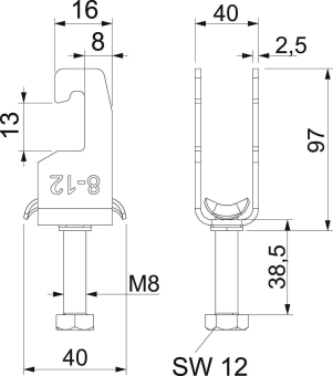 OBO 2056U M 64 A4 Bügelschelle 