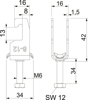 OBO 2056U M 12 A4 Bügelschelle 