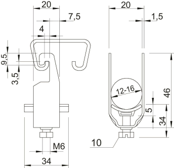 OBO 2056U 16 A2 Bügelschelle 12-16mm A2 