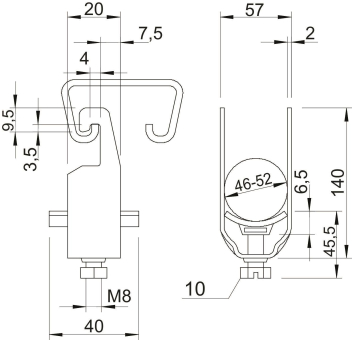OBO 2056U 2 52 FT Bügelschelle 2-fach 