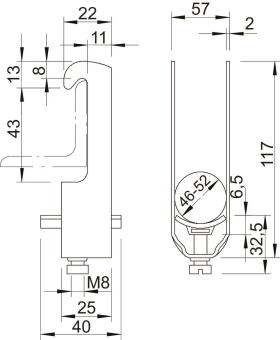 OBO 2056W 52 A2 Bügelschelle 46-52mm A2 