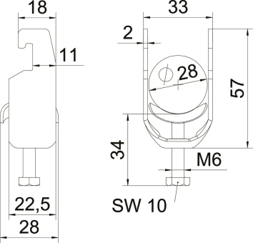 OBO BS-U1-M-28 FT Bügelschelle 2056 