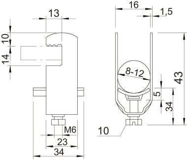 OBO 2056F 12 FT Bügelschelle 8-12mm St 