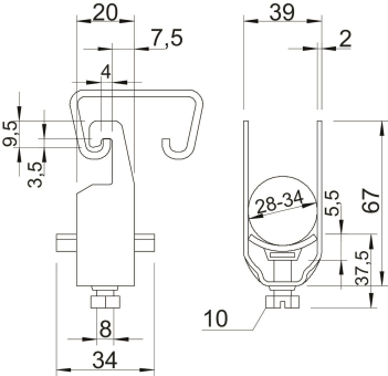 OBO 2056U M 34 FT Bügelschelle 
