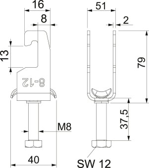 OBO 2056U M 46 A4 Bügelschelle 
