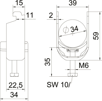 OBO BS-N1-K-34 A2 Bügelschelle 2056 
