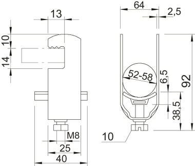 OBO 2056F 58 FT Bügelschelle 52-58mm St 