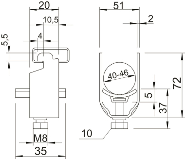OBO 2056N M 46 FT Bügelschelle 