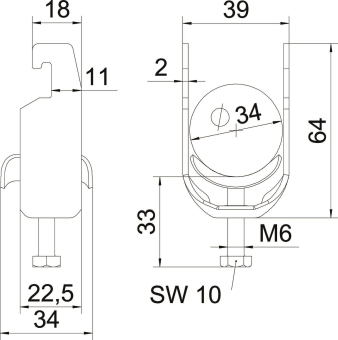 OBO BS-U1-M-34 FT Bügelschelle 2056 