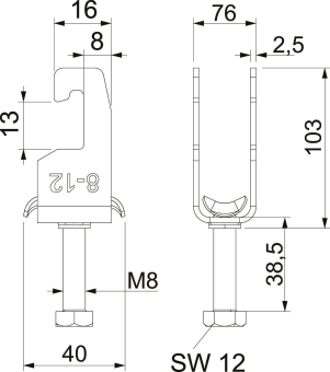 OBO 2056U M 70 A4 Bügelschelle 