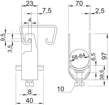 OBO 2056U M 64 FT Bügelschelle 