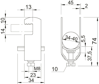 OBO 2056F 40 FT Bügelschelle 34-40mm St 
