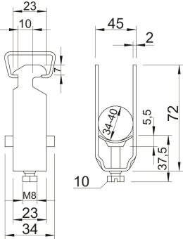 OBO 2056 40 ALU Bügelschelle 34-40mm Alu 