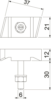OBO MS50HB M6x30 ZL Hakenkopfschraube f. 