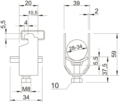 OBO 2056N 34 FT Bügelschelle 28-34mm St 