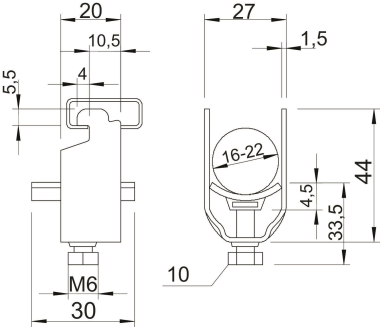 OBO 2056N M 22 FT Bügelschelle 