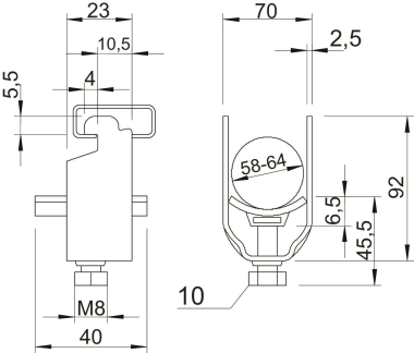 OBO 2056N 64 FT Bügelschelle 58-64mm St 