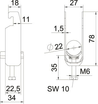 OBO BS-U2-K-22 FT Bügelschelle 2056 2f 