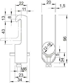 OBO 2056W 2 16 FT Bügelschelle 2-fach 