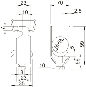 OBO 2056 M 64 FT Bügelschelle 