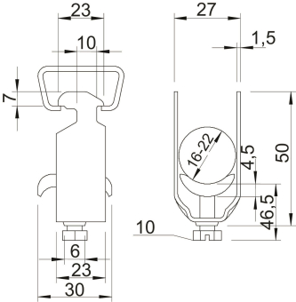 OBO 2056 M 22 FT Bügelschelle 