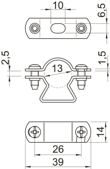 OBO 733 13 FT Abstandschelle m.Langloch 