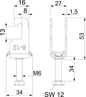 OBO 2056U M 22 A4 Bügelschelle 