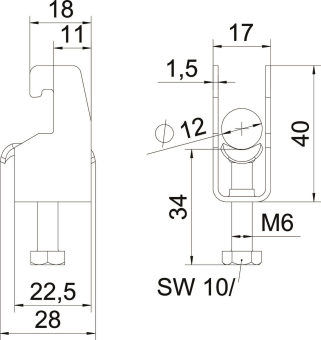 OBO BS-U1-M-12 FT Bügelschelle 2056 