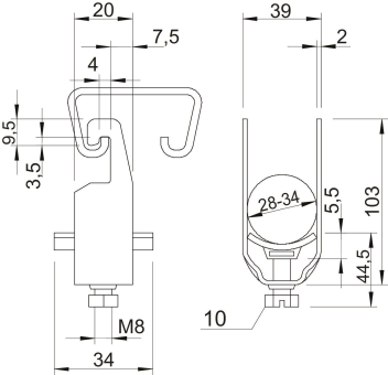 OBO 2056U 2 34 FT Bügelschelle 2-fach 