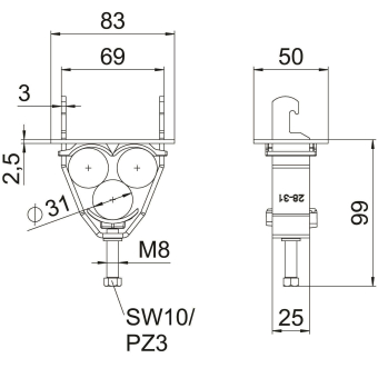 OBO 2056U-E31 FT Bügelschelle f.3 