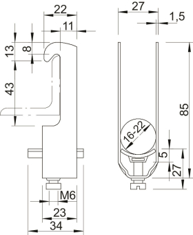OBO 2056W 22 A2 Bügelschelle 16-22mm A2 