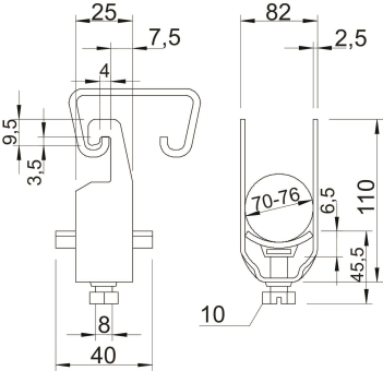OBO 2056U M 76 FT Bügelschelle 