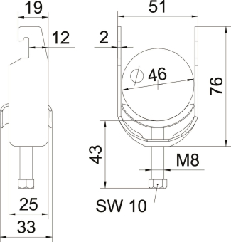 OBO BS-U1-M-46 FT Bügelschelle 2056 