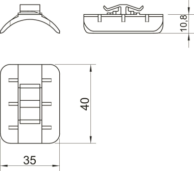 OBO 2058 40 LGR Gegenwanne 34-40mm PP 