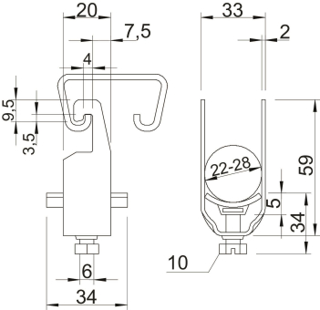 OBO 2056U M 28 FT Bügelschelle 