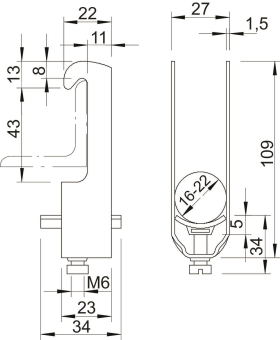 OBO 2056W 2 22 FT Bügelschelle 2-fach 