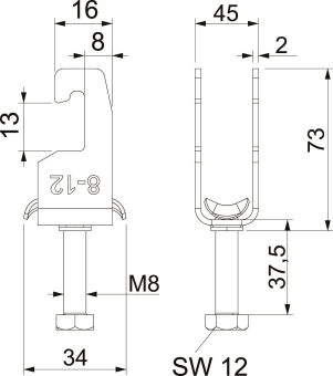 OBO 2056U M 40 A4 Bügelschelle 