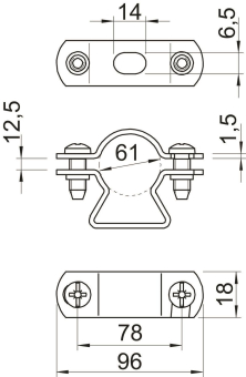 OBO 733 61 A2 Abstandschelle m.Langloch 