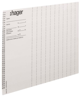 Hager Beschriftungsbögen universZ  ZZ90B 