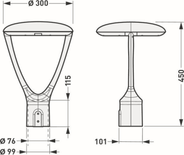 TRIL Pilzleuchte 2375 AB21L asymm 3/4K 