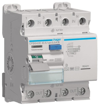 Hager Fi-Schalter 4polig 10kA    CPB640E 