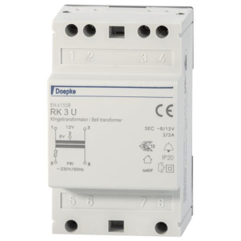 DOEP Klingeltrafo 4-8-12V 2A        RK3U 