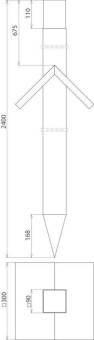 DEHN Holzpfahl/Fichte f. Gebaeude 145241 